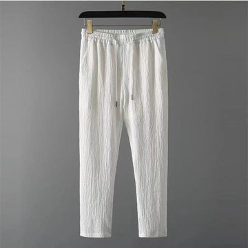 Men's Crinkled Co-Ord Set White